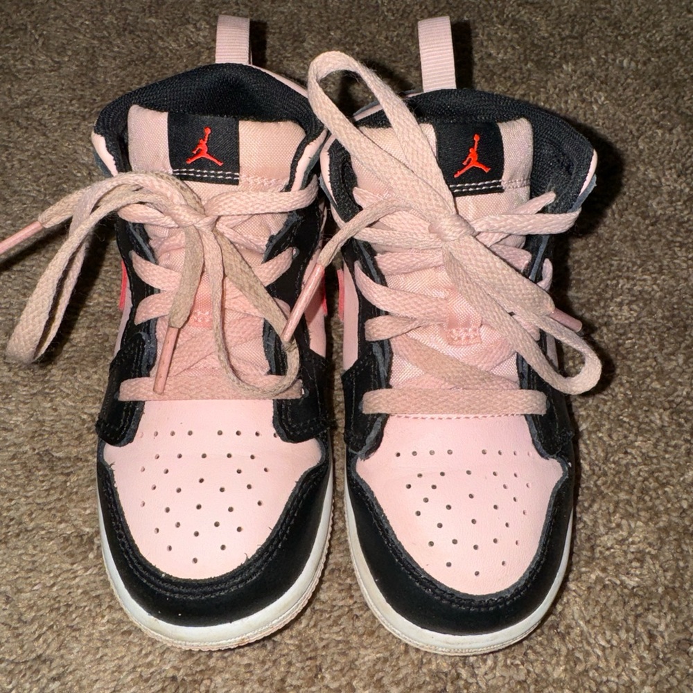 Toddler Pink & Black Jordan Nike Sneakers